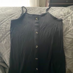 Girls slim black jersey dress